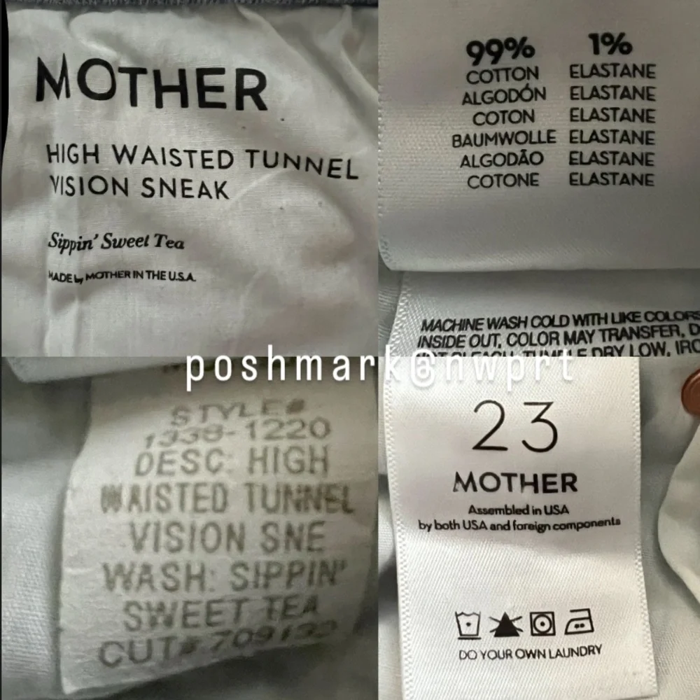 MOTHER High Waisted Tunnel Vision Sneak Sippin’ Sweet Tea Straight Leg 23 - Picture 4 of 15